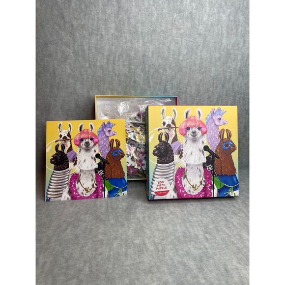 Mudpuppy Llama Rama Jigsaw Puzzle 500 pieces 20" x 20" Complete - Picture 4 of 4
